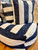 Bold Stripe Ottoman in Blue/Cream Stripe DOES NOT INCLUDE FILLING