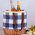 Picnic Basket or Beach Tote Bag in Blue + White Gingham
