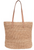 Raffia + Leather Tote Bag with Zip Closure (square bottom)