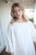 Malle Raw Edge European Linen Dress in OFF WHITE