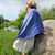 Organic Linen Summer Weight Poncho in Pastel Blue