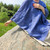 Organic Linen Summer Weight Poncho in Jeans Blue