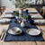 Washed 100% Organic Heavy Linen Table Runner in Navy Blue 16"x79"