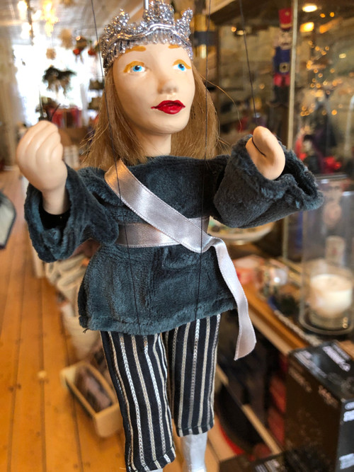 Puppet Prince Blonde in Silver Crown with Striped Pants
