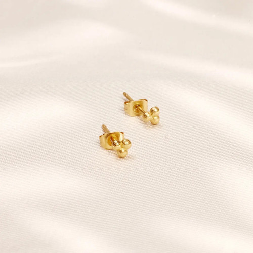 Buy 2pc 24K Gold Plated Earrings Stud Set, Earring Studs Gold, Flower Stud  Earrings, Studs Set, Studs With Loop for Charms Tassels, Gold Studs Online  in India - Etsy