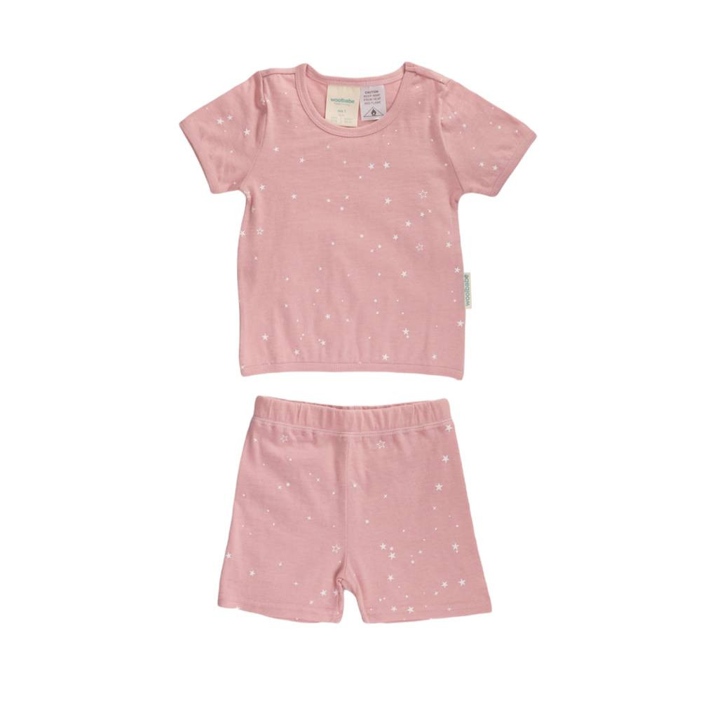 Woolbabe Merino/Organic Cotton Summer Pyjamas Dusk Stars