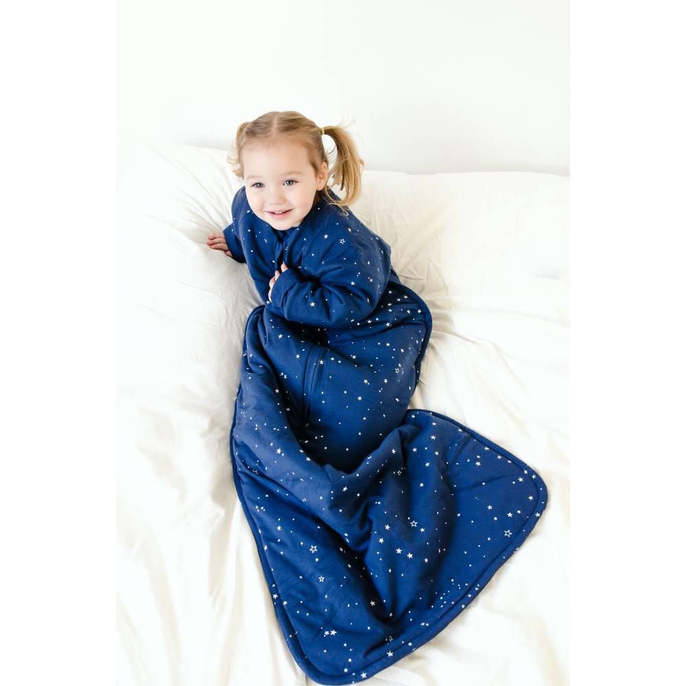 Woolbabe Duvet Front Zip Sleeping Bag with Sleeves Tekapo Stars