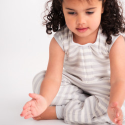 3-Seasons Merino/Organic Cotton Sleeping Suit - Pebble