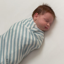 Merino/Organic Cotton Swaddle/Blanket - Tide