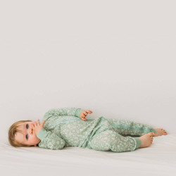 Merino/Organic Cotton PJ Suit - Print - Moss Wilderness