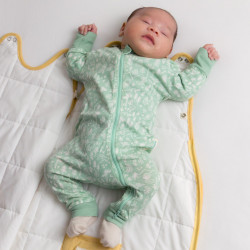 Merino/Organic Cotton PJ Suit - Print - Moss Wilderness