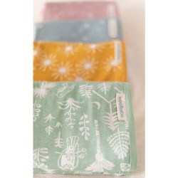 Merino/Organic Cotton Swaddle/Blanket - Moss Wilderness