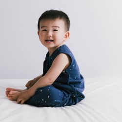 Summer Merino/Organic Cotton Sleeping Suit - Tekapo Stars