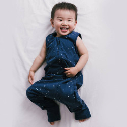 Summer Merino/Organic Cotton Sleeping Suit - Tekapo Stars