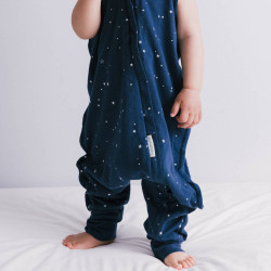 Summer Merino/Organic Cotton Sleeping Suit - Tekapo Stars