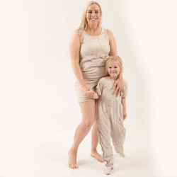 Relax! Merino/Organic Cotton Henley Tank - Dune Sunburst