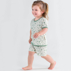 Merino/Organic Cotton Summer Pyjamas - Sage Bugs