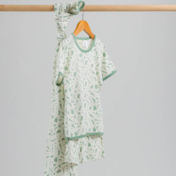 Merino/Organic Cotton Summer Pyjamas - Sage Bugs