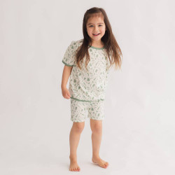 Merino/Organic Cotton Summer Pyjamas - Sage Bugs