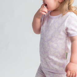 Merino/Organic Cotton Summer Pyjamas - Mauve Manuka
