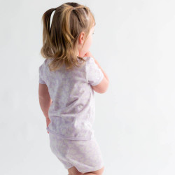 Merino/Organic Cotton Summer Pyjamas - Mauve Manuka