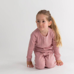 Organic Cotton/Merino Long Sleeve Henley Top - Dusk Marl