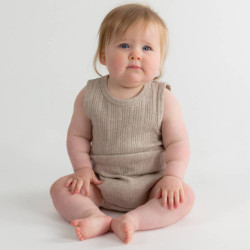 Organic Cotton/Merino Singletsuit - Dune Marl