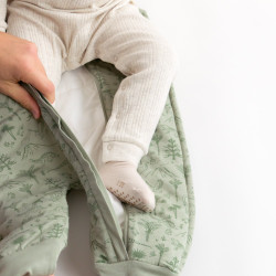 Organic Cotton/Merino Long Sleeve Henley Suit - Natural Marl