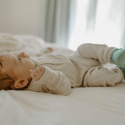 Organic Cotton/Merino Long Sleeve Henley Suit - Natural Marl