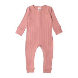Organic Cotton/Merino Long Sleeve Henley Suit - Dusk Marl