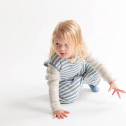 Duvet Merino/Organic Cotton Sleeping Suit - Glacier
