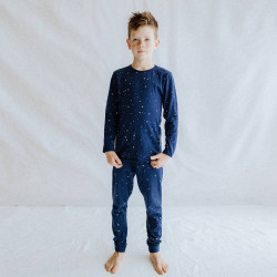 Merino/Organic Cotton Winter Pyjama Top - Tekapo Stars
