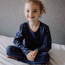 Merino/Organic Cotton Winter Pyjama Top - Tekapo Stars