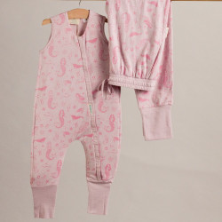 3-Seasons Merino/Organic Cotton Sleeping Suit - Shell Mermaids