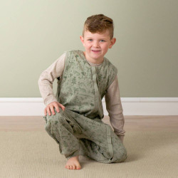 3-Seasons Merino/Organic Cotton Sleeping Suit - Flax Zealandia