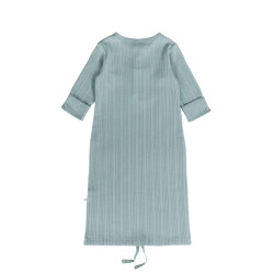 Organic Cotton/Merino Henley Gown - Tide Marl