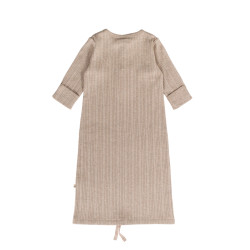 Organic Cotton/Merino Henley Gown - Dune Marl