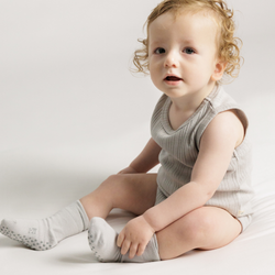 Organic Cotton/Merino Singletsuit - Pebble Marl