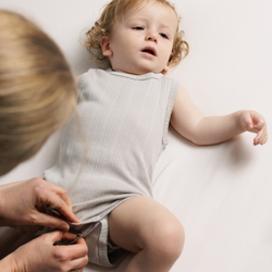 Organic Cotton/Merino Singletsuit - Pebble Marl