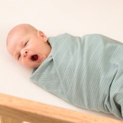 Organic Cotton/Merino Swaddle Blanket - Tide Marl