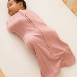 Organic Cotton/Merino Fitted Zip Swaddle - Dusk Marl