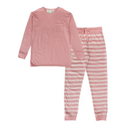 Merino/Organic Cotton Relaxed Winter Pyjamas - Dusk/Shell