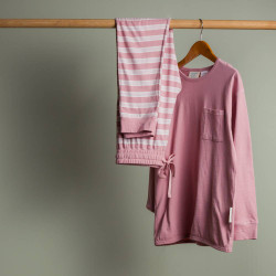 Merino/Organic Cotton Relaxed Winter Pyjamas - Dusk/Shell