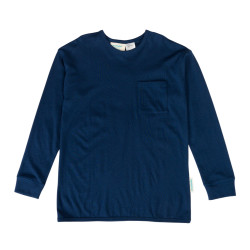 Merino/Organic Cotton Relaxed Winter Pyjamas - Midnight/Glacier