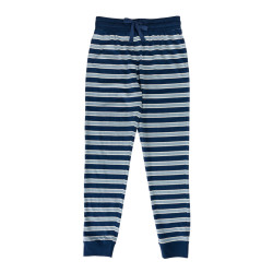 Merino/Organic Cotton Relaxed Winter Pyjamas - Midnight/Glacier