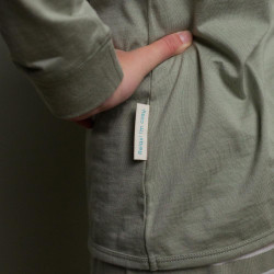 Merino/Organic Cotton Relaxed Winter Pyjamas - Flax/Dune