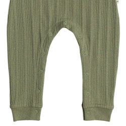 Organic Cotton/Merino Long Sleeve Henley Suit - Flax Marl