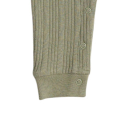 Organic Cotton/Merino Long Sleeve Henley Suit - Flax Marl