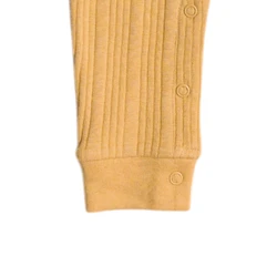 Organic Cotton/Merino Long Sleeve Henley Suit - Buttercup Marl