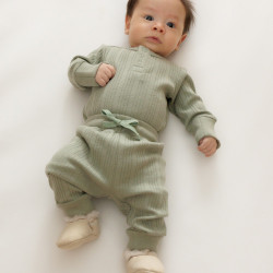 Organic Cotton/Merino Relaxed Pants - Flax Marl